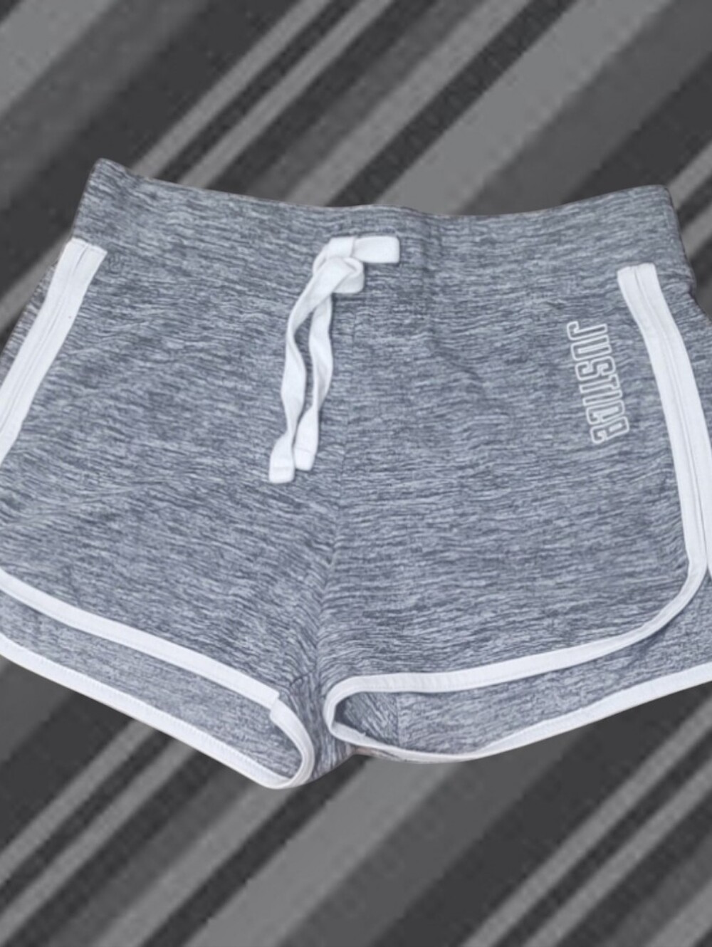 Justice Girl's Heathered Gray Dophin Shorts